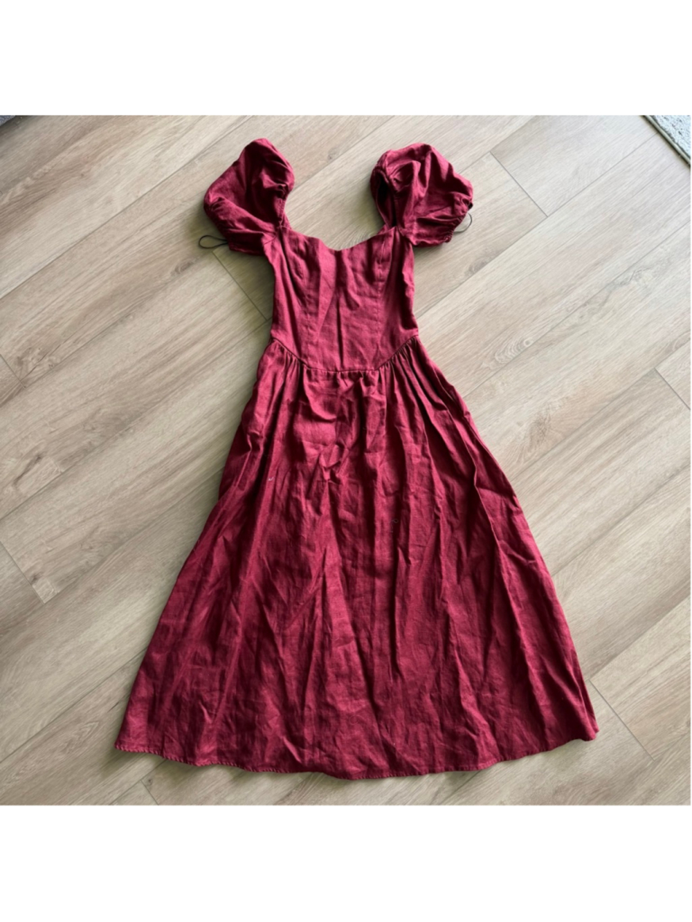 Reformation Davila Linen Chianti sz 0 - Picture 4 of 8